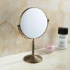 Mirrors Bathroom Magnifying Makeup Mirror, Double-Sided 1X/3X, Extendable Folding Arm, Wall Mounted Vanity Round Mirrors, Antique Brass