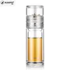 Kaxifei Business Type Waterfles Glazen fles met roestvrijstalen thee-infuser filter Dubbele wand glazen artikelen 210914