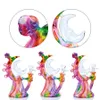 7.6 '' Impresso Moon Dab Dab Tubulação de Água De Vidro de Vidro De Silicone Design De Silicone Fumar Hookahs Bong Rig Rig Bongs Tabaco