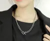 Summer Bling Silver Stainless Steel OT buckle pendant clavicle chain fashion Gifts For Women Jewelry 18.6 inch