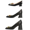 Классические женские одежды обувь весна осень мода водяной кожи к квадратным пальцам пятки высокие каблуки 100% кожаная металлическая пряжка леди дизайнер на каблуке