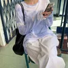 Единас осень футболка для женщин хлопок хараджуку с длинным рукавом с длинным рукавом o шея, т.е. красительная улица ops дамы 210527