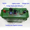 Army Green 12V 80Ah LifePO4 литиевая батарея встроенный BMS для полевой выживаемости Большой корабельный аппарат + 10А зарядное устройство