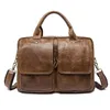 Briefcases 2021 Genuine Leather Men Bag Briefcase Fashion Man Business Crazy Horse Skin Laptop Large Capacity Designer High Quality