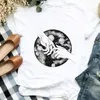 여성 레이디 나비 꽃 수채화 여름 가을 90 년대 프린트 T 티셔츠 셔츠 여성 셔츠 옷 탑 그래픽 티셔츠 x0527