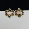 Boucles d'oreilles bijoux de luxe lettre G mode gemmes colorées classique grâce or ton boucle d'oreille pour femmes hommes cadeau de fête de mariage D210907291977