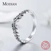 100% echt 925 sterling zilver klassieke stapelbare vintage gelukkige boom blad vinger ring voor vrouwen verjaardag sieraden cadeau 210707