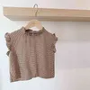 Estate Nuovo Stile Bambino Neonata Moda Casual Camicia senza maniche Bambini Macrame Reticolo Camicetta Camicie 12M-6Y 210413