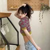 2Colers Spring Summer Korean Style Butterfly Sticka Kortärmad T-shirts Kvinnor Tee Femme Kvinnor Beskurna Toppar (C9959) 210423