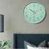 Duvar Saati Plastik Dilsiz Sessiz 12 inç 30 cm Yaratıcı Moda Oturma Odası Ölçekli Saatler Duvar Ev Dekor Pembe Yeşil 210724