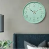 Wall Clock Plastic Mute Silent 12 inch 30CM Creative Fashion Living Room Scale Clocks Wall Home Decor Pink Green 210724