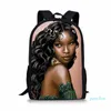Designer-School Bags för tjejer Söt 3D Afrikansk Kvinnor Skriv ut Bag Kids Book Kindergarten Ryggsäck Barn Bookbag Mochila Escolar