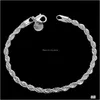 Bracelets de liaison bijoux100 pour cent de haute qualit￩ 8 pouces de long 925 bracelet de cha￮ne de corde torsad￩ Sier DFF0739 Drop Livraison 2021 Hgwai