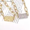 5pcs, gioielli religiosi in rame metallo san benito trasparente cz collane collane lastricata X0707