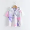 Melario Unisex Unicorn T-shirt Yaz Moda Çocuk Kısa Kollu Beyaz Tees Pamuk Bebek Çocuk Erkek Kız Giysileri 210412 için Tops