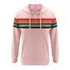 Kleurrijke gestreepte Sweatshirt met lange mouwen Vrouwen voor Streetwear Pullover Grijs Roze Hooded Trekkoord Casual Harajuku Dameshoodies 210507