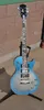 Seltener Ace Frehley Big Sparkle Metallic Blue Burst Silber E -Gitarrenspiegel Truss Rod 3 Chromabdeckung Pickups Grover Tuners3673402