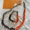 Catena Uomo Donna Moda Fiore inciso Smalto colorato maglia cubana Bracciali in acciaio inossidabile Collana regalo per gli amanti Gioielli hip hop con scatola NRJ