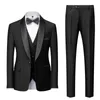 Ternos Masculinos Gola Grande Vestido de Noiva Smoking Terno Masculino Plus Size S-6XL 3 Peças Luxo Personalizado Baile de Formatura Homens Blazers