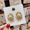 Orecchini di colore oro irregolare di perle vintage per le donne Orecchini di dichiarazione di conchiglia estiva Gioielli di moda Regalo di fiori etnici