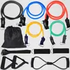 12 pièces/ensemble Tubes en Latex bandes de résistance 150/100 LBS gymnastique à domicile musculation tirer corde Yoga Tension bande équipement de Fitness H1026