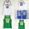 10 Dennis Rodman Oklahoma Savages Jerseys Mens The Worm Dennis Rodman Blue White Green College Basketball Uniforms