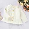 Spring Autumn Baby Girls Sweet Pure Color Knit Jacket Infant Kids Girl Long Sleeve Cardigan Coat Clothing 210521