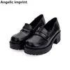 Klänningskor Angelic Imprint Kvinna Mori Girl Lolita Cosplay Skor Lady Mid High Heels Pumpar Kvinnor Student College Dress Party 35-39 5cm 220303