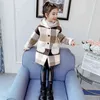 Mädchen Lange Jacke Plaid Muster Mantel Für Mit Kapuze Kinder Herbst Winter Kinder Kleidung 6 8 10 12 14 211204