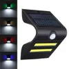 Solar Power COB LED PIR Motion Sensor Waterproof Wall Light Outdoor Garden Path Lamp - Warm White