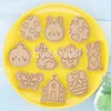 Wielkanocne foremki ciasteczka 3d tłoczenie ciasteczka stacjonarne plastikowe diy biscuit formy królika królik jajko tłoczenie fondant formy do pieczenia