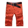 Sommarstil Mäns Casual Cotton Shorts Mode Plaid Slim Fit Kort Byxor Märke Kläder Khaki Vit Gul Orange 210713