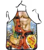 Funny 3d kitchen apron, chef apron, man, woman, for dinner, party, adult culinary accessory green apron