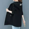 Kvinnors dike rockar Kvinnor Fashion Spring Autumn Women Coat plus storlek 4xl Huven L￶s vindbrytare Medium L￤ngd Outwear Casual Tops