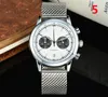 2021 Pięć szwów Wszystkie tarcze robiące kwarcowe zegarek luksusowe zegarki ze skórzanym paskiem kalendarzowym i paskiem siatkowym