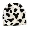 Hiver doux mode chaud zèbre vache léopard imprimé bonnet chapeau pour femmes casquettes de cyclisme masques