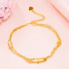 Beach Leg 24K gold Multi-layer bracelets For Women Charm Beaded flower-shaped Pendant dolphin Chain Anklet Femme Girl gifts