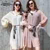 Women Chiffon Cardigan Sun-Proof Shirts Women's Long Clothing Lantern Sleeve Loose Thin Shawl Airable Blouse 9124 50 210521