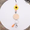 Großhandel Lebensmittelqualität Silikon Perlen Halskette Zubehör Sonnenblume Lanyard Kette Weibliche Multi-Farbe Optional