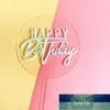 Feliz cumpleaños acrílico redonda tarta transparente topper decoraciones de cumpleaños de la tarjeta de hornear