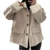 Jackets para mujeres Alta calidad One Fur Lamb Wool Coata costura femenina espesa capa de invierno