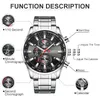 Män klockor Top Luxury Brand Big Military Sport Watch Mens Rostfritt Stål Vattentät Kronograf Armbandsur Man Klocka