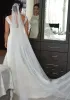 Full spets sjöjungfrun bröllopsklänningar brudklänning svep tåg kammad nacke sexig ärmlös applikation skräddarsydd plusstorlek tyll vestidos de novia 403 403