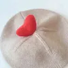 Bebek Kız Sevimli Kalp Şeker Renk Örme Bere Çocuklar Rahat Sıcak Örgü Kapaklar 48-52 cm 210508