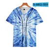 Man sommar baseball jersey knappar t-tröjor 3d tryckta streetwear tee shirts hip hop kläder bra kvalitet 022