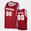 Basquete Custom Wisconsin Basketball costurou Jersey Lorne Bowman II Tyler Wahl Steven Crowl Jahcobi Neath Jordon Davis Carter Gilmore Car