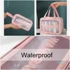 3 sets grote capaciteit make-up make-up organizer tas reizen cosmetische pvc transparante toilettassen pool strand opslag schoonheid case cases