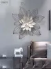 Modern Luxury Wrought Iron Hanging Flowers 3D Mural Home Livingroom Wall Sticker Crafts el Club Ornament Decoration 210414