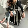 Ny Ankomst Höst Slim Sexig Cardigan Långärmad Stickad Klänning Kvinnors Koreanska Houndstooth Retro Lace Up Chic Dress Vestido G1214