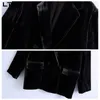 Vintage Samt Frauen Blazer Langarm Zweireiher Dame Anzug Mantel Business Casual Blazer Jacken Frühling 210427